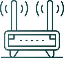 Router Line Gradient Green Icon vector