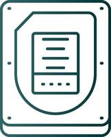 Disk Line Gradient Green Icon vector