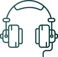 Headphone Line Gradient Green Icon vector