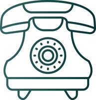 Telephone Line Gradient Green Icon vector