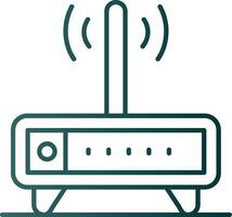 Modem Line Gradient Green Icon vector