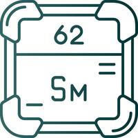 Samarium Line Gradient Green Icon vector