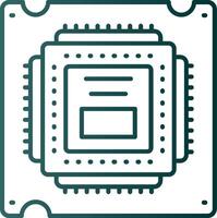 Processor Line Gradient Green Icon vector