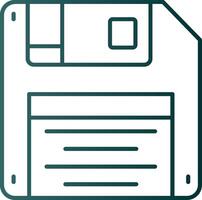 Floppy disk Line Gradient Green Icon vector