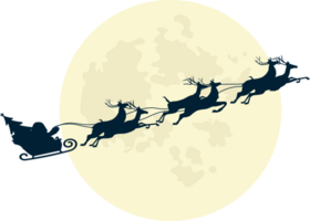 Silhouette illustration of Santa png