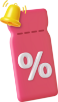 3d sconto buono con percentuale e campana. png