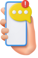 3D speech bubbles on mobile phone png