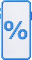 3D Phone with percentage on screen png