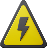 3d High voltage icon, danger png