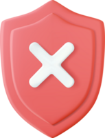 3d Shield with decline icon png