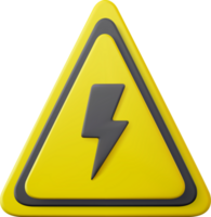 3d High voltage icon, danger png