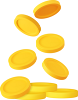 3d apilar de oro monedas icono png