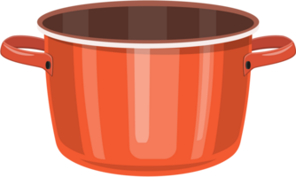 Black cooking pot, empty red saucepan png