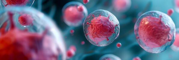 AI generated Human Cells, Embryonic Stem Cell Microscope photo