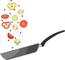 cooking pan with vegetables png