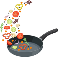 cooking pan with vegetables png