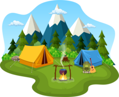 acampamento e montanha acampamento. png