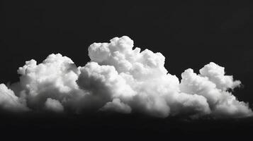 AI generated White clouds isolated on black background, clounds set on black photo