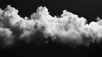 AI generated White clouds isolated on black background, clounds set on black photo