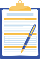 Clipboard with document and pen. png