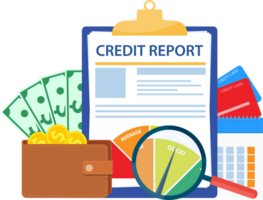 Credit report document concept. png