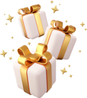 3d white gift boxes png