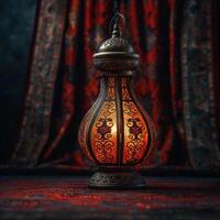 AI generated Elegant Arabic lantern symbolizes the significance of Eid al Adha festival For Social Media Post Size photo
