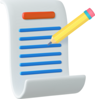 3d Copywriting, writing icon. Document concept png