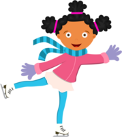 invierno escena con Patinaje niños png