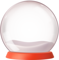 3d Empty snow glass ball with red tray png