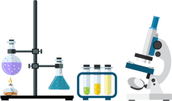 Chemical glassware, laboratory. png