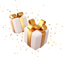 3d white gift boxes png