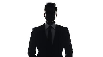 AI generated Silhouette of handsome businessman on white background photo