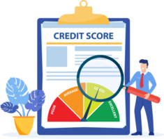 Credit report document concept. png