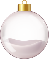 3d Realistic hanging glass christmas balls png