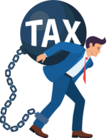 bedrijf Mens belastingen dragen Aan schouder en zich zorgen maken png