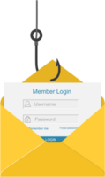 Log in in account in e-mail envelop png
