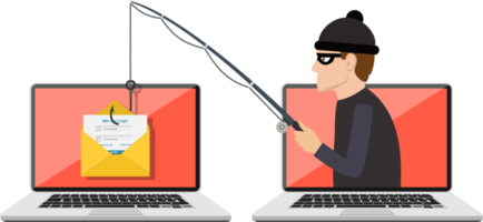 Phishing scam, hacker attack png