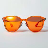 AI generated Fashionable sunglasses with orange lenses and iron frame, isolated For Social Media Post Size photo