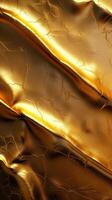 AI generated Background of textured gold paper exudes elegance and refinement Vertical Mobile Wallpaper photo
