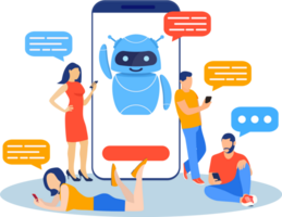 Chatbot ai and customer service concept. png