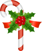 Christmas candy cane with red bow png