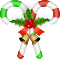 Christmas candy cane with red bow png