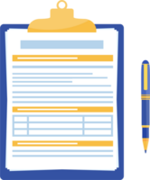 Clipboard with document and pen. png