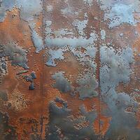 AI generated Rusty metal wall background with weathered texture and paint remnants For Social Media Post Size photo