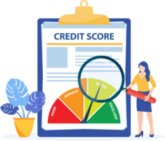 Credit report document concept. png