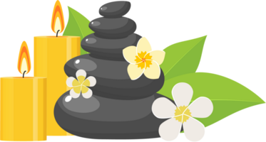 zen pedras e flores png