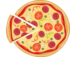 Italian pizza with tomato, sausage png