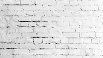 AI generated Abstract white brick wall texture for pattern background. wide panorama picture. photo