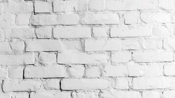 AI generated Abstract white brick wall texture for pattern background. wide panorama picture. photo